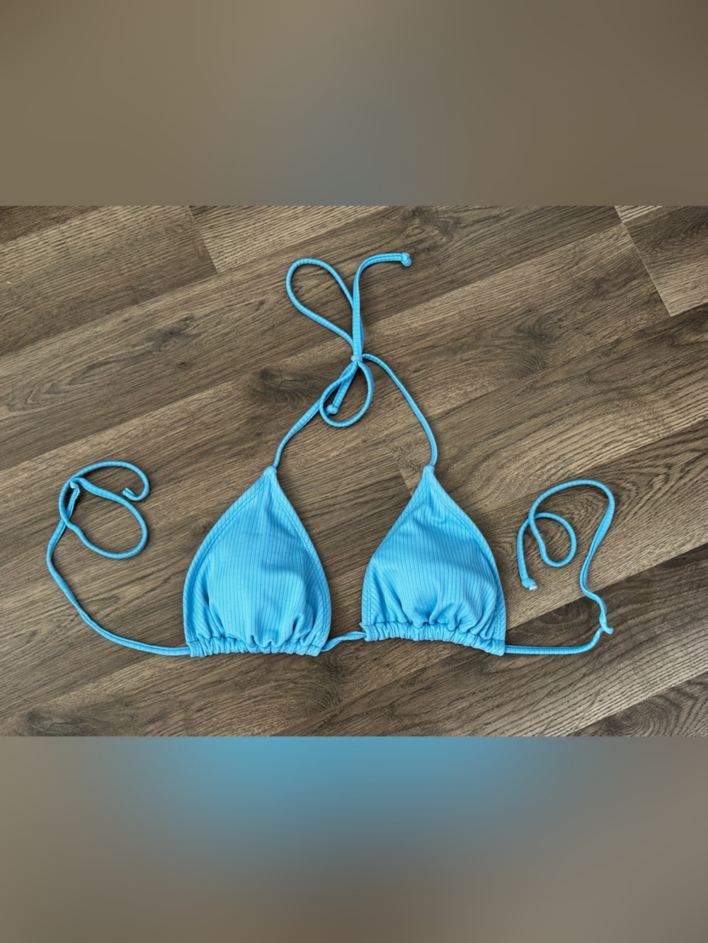 Xhilaration blue Ribbed Swim Top and Bottom Set - Picture 6 of 7